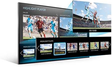 Visuel repr�sentant l'acc�s aux ralentis enregistr�s � l'aide de la fonction PVR lorsque le mode Football avanc� est activ�