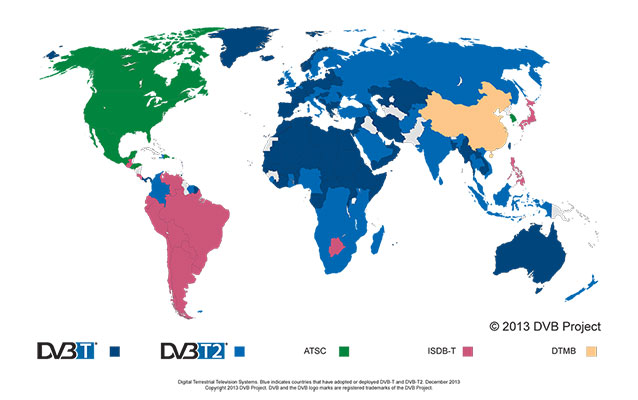 D�ploiement DVBT2 dans le monde