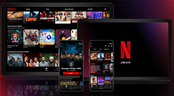 Visuel prsentant les jeux vido Netflix pour quipement mobile