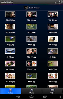 Fonction Media Sharing de l'application TCL nScreen
