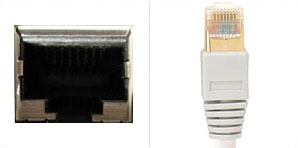 Visuel repr�sentant un port ethernet et un c�ble RJ45