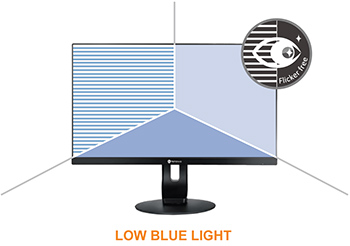 Visuel reprsentant le filtre de lumire bleue Low Blue Light des crans AG Neovo