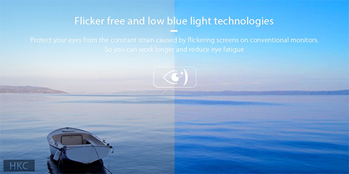 Illustration du systme Low-Blue light d'HKC