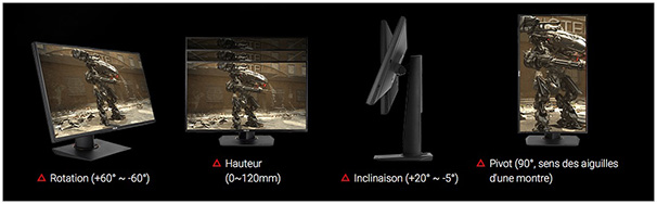 Ergonomie du pied des moniteurs Asus Rog Swift