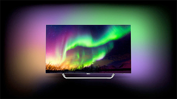 Visuel d'une TV OLED Philips avec Ambilight