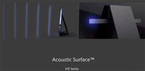 Visuel du syst�me audio Acoustic Surface pr�sent � l'arri�re des TV OLED Sony A1