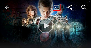 Visuel du raccourci Google Cast dans l'application Netflix