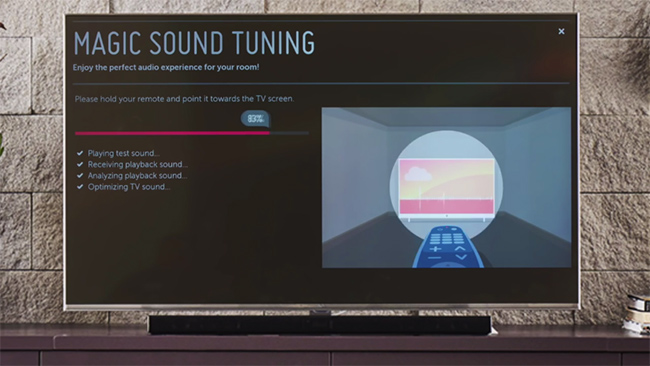 Photo de la fonction de calibration audio automatique LG Magic Sound Tuning