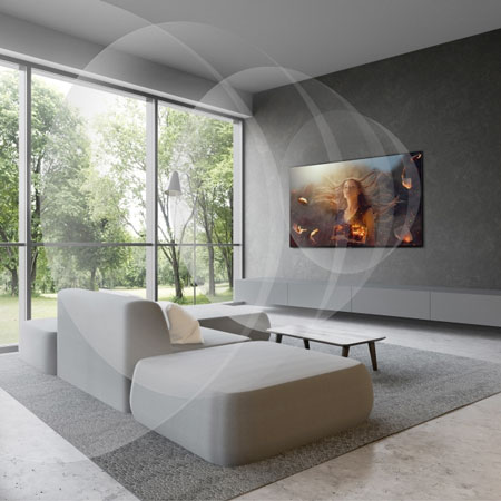 Visuel repr�sentant la fonction Cinema Surround Pro destin�e � renforcer l'immersion sonore