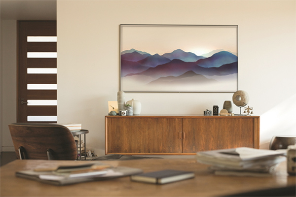 Visuel pr�sentant le mode Ambiant d'une TV Samsung