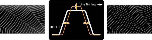 Visuel reprsentant la fonction Line Thinning du traitement Ultra Resolution