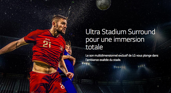 Visuel illustrant la fonction Ultra Stadium Surround de LG