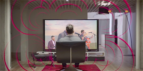 Visuel repr�sentant le son surround d'une TV