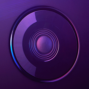 Photo de l'enceinte triple ring pr�sente � l'arri�re de la TV Philips 55POS9002