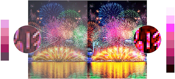 Visuel repr�sentant la technologie Pixel Contrast Booster&trade;