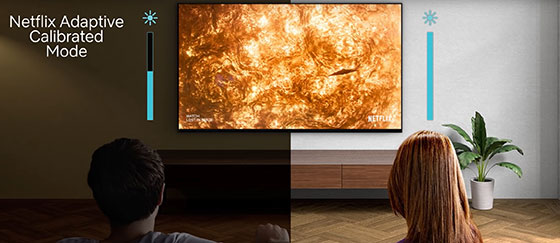 Visuel reprsentant le Netflix Adaptive Calibrated Mode sur une TV Sony