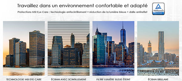 Illustration des technologies MSI Eye Care