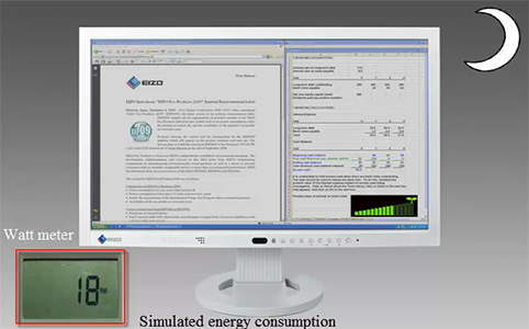 Visuel repr�sentant l'affichage de l'indicateur de consommation d'�nergie EcoView Index