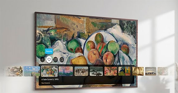 Illustration d'une TV Samsung avec Art Store Stream