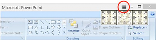 Visuel repr�sentant le bouton Asus MultiFrame dans une fen�tre