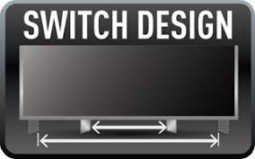 Visuel pr�sentant les positionnements possibles des socles des TV Panasonic Switch Design