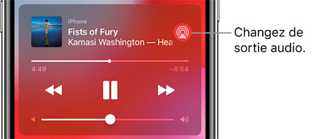 Visuel repr�sentant l'ic�ne AirPlay sur un iPhone