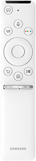 Visuel représentant la télécommande One Remote blanche fournie avec les TV Samsung The Frame