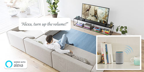 Visuel repr�sentant une TV compatible Amazon Alexa