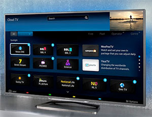 Visuel reprsentant l'application Cloud TV accessible  partir de certaines TV Philips