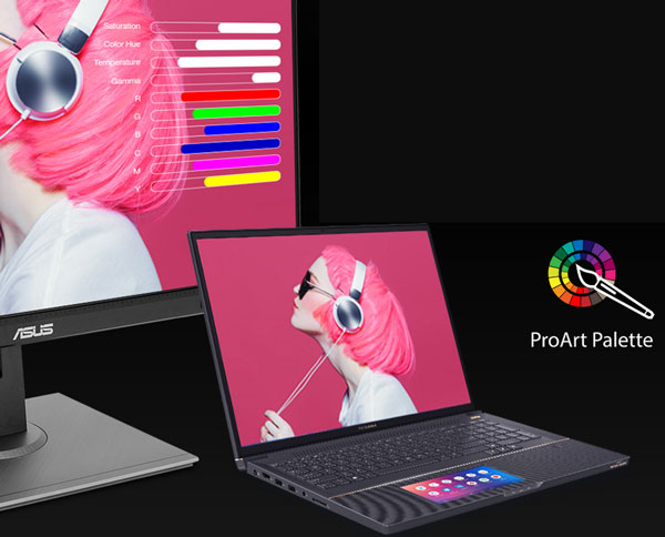 Visuel repr�sentant les ajustements des couleurs permis par l'interface ProArt Palette