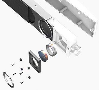 Visuel repr�sentant le syst�me audio Front Firing 3 voies d'une TV TCL