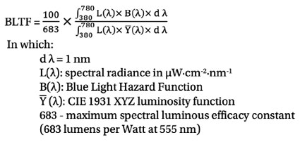 Eyesafe Display Requirements 2.0 : calcul du Blue Light Toxicity Factor