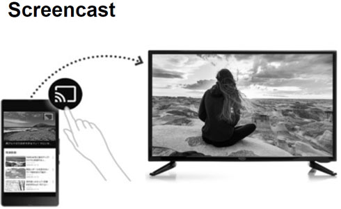 Visuel reprsentant le partage d'affichage entre un appareil mobile et une TV Xoro ScreenCast