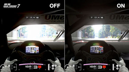 Illustration de l'optimisation du rendu lorsque les param�tres HDR sont automatiquement ajsut�s avec une PS5 sur les TV Perfect for PlayStation 5