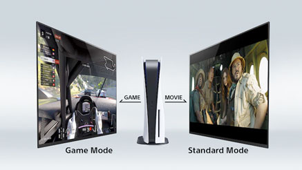 Visuel repr�sentant l'ajustement automatique du mode d'affichage en fonction du contenu lanc� sur la console PS5