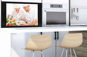 Illustration de la TV encastrable pour cuisine pr�sent�e par Wemoove � l'occasion de l'IFA 2019 - (cr�dit : Wemoove)