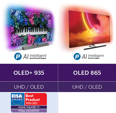 Illustrations des TV Philips OLED+935 et OLED865 - (cr�dit : Philips)