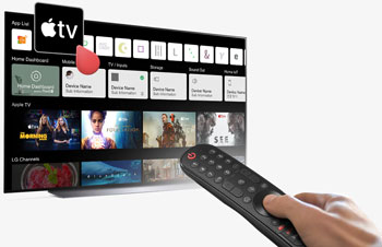Illustration d'une TV connect�e LG donnant acc�s � l'application Apple TV - (cr�dit : LG)