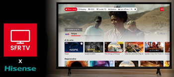 Illustration d'une TV connecte Hisense avec application SFR TV