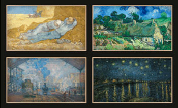 Illustration de certaines des oeuvres issues du muse d'Orsay accessibles  partir des TV The Frame - (crdit : Samsung)