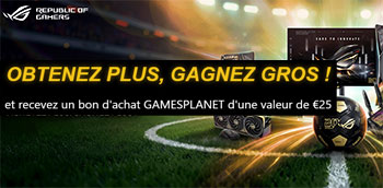 Bon d'achat Gamesplanet de 25 Euros offert pour l'achat de certains moniteurs Asus