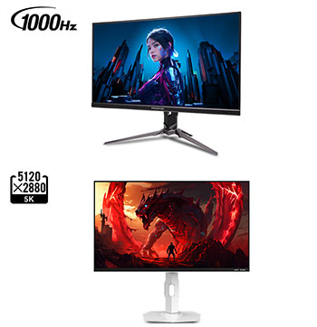 Illustrations des �crans Acer Predator XB253Q U1 et Nitro XV275X P - (cr�dit : Acer)