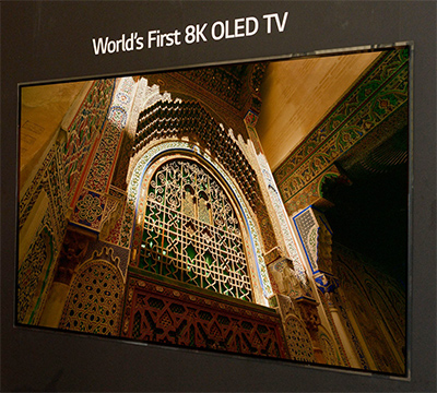 Photo de la TV LG OLED 8K pr�sent�e par LG durant le salon IFA 2018