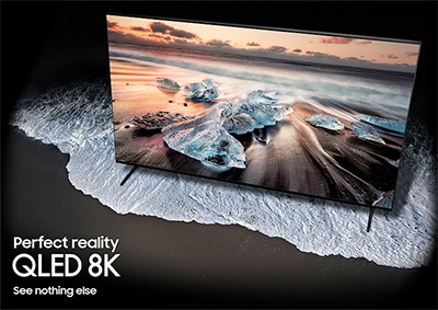 Photo de la TV QLED 8K d�voil�e par Samsung durant le salon IFA 2018