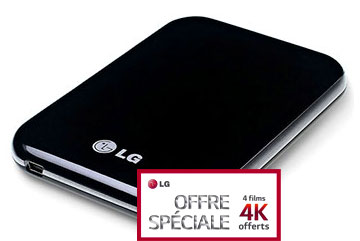 Disque dur contenant les films 4K offerts par LG