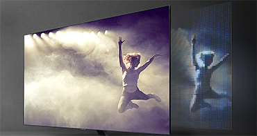 Les TV Samsung QLED peuvent disposer des technologies Q Contrast améliorant la précision des images Illustration de la technologie Direct Full Array des TV Samsung QLED 2018