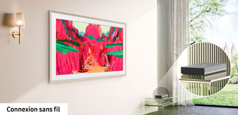 Visuel repr�sentant le bo�tier d�port� sans fil d'une TV Samsung The Frame Pro 2025