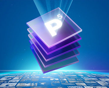 Processeur P5 des TV The One destiné à améliorer la qualité des images - (crédit : Philips) Visuel représentant le processeur P5 équipant les TV Philips The One de la série Performance