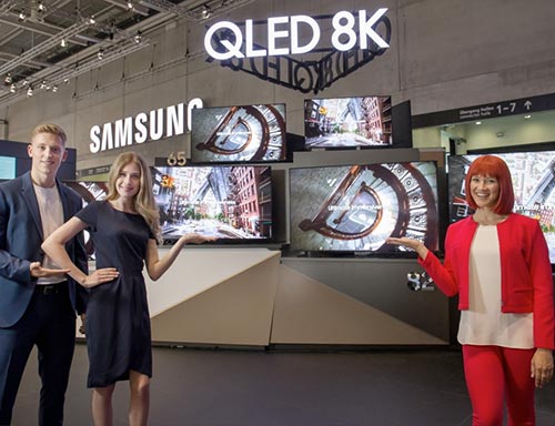 Visuel représentant des TV QLED exposées durant l'IFA 2019 IFA 2019 : TV QLED