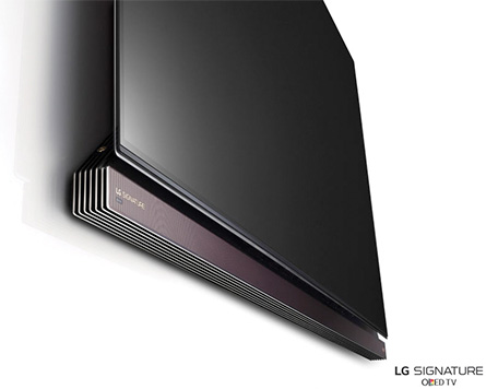 Visuel de la barre de son repliée d'une TV OLED LG G7V